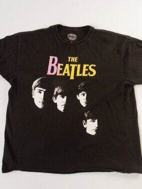 The Beatles Men’s X-Large Short Sleeve Black T Shirt Paul John George Ringo